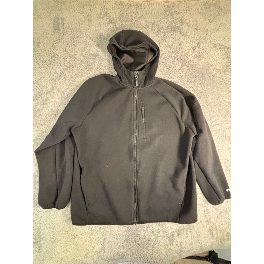 Russell Fusion Knit Mens XL Full Zip Hoodie Black Activewear Jacket